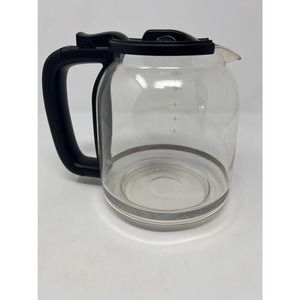 Glass Carafe Drip Coffee Pot 12 cup For Coffee Maker Black Lid‎ 6" Tall